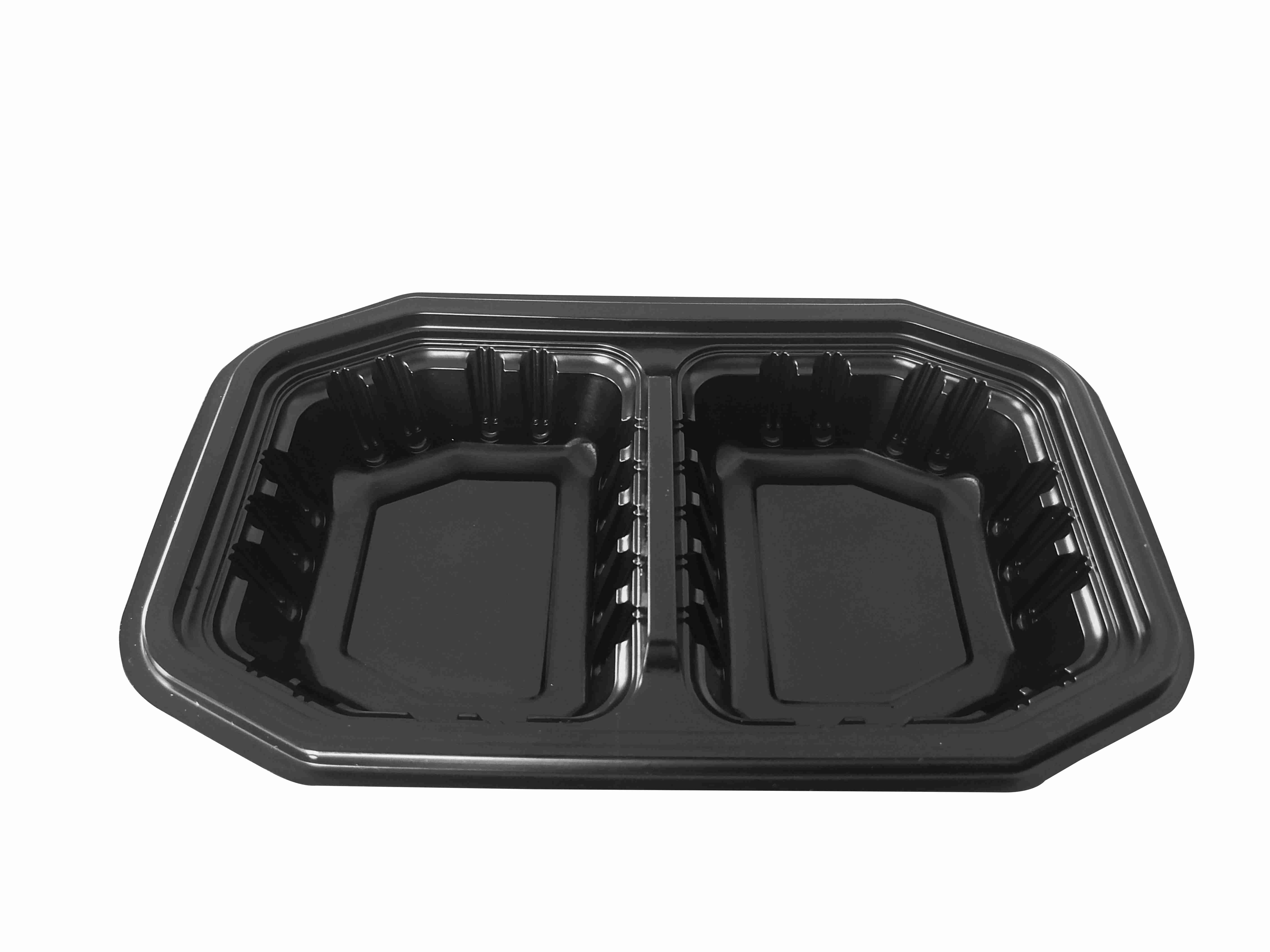 24oz.2-Compartment Oblong Food Container with PS Clear Lid