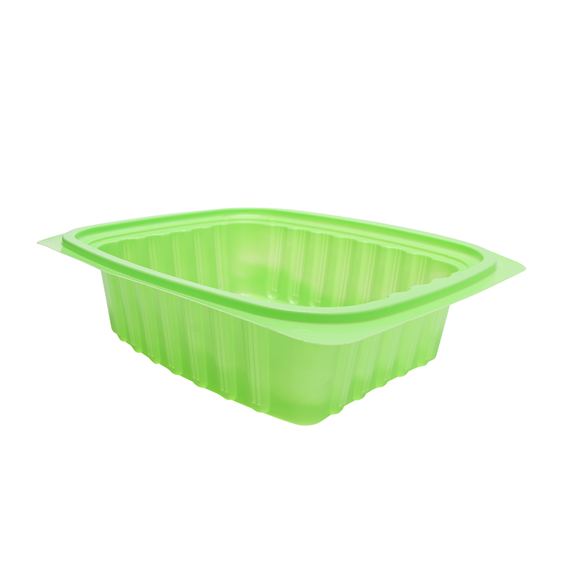 Caja de comida rápida cuadrada y negra con tapa BOPS